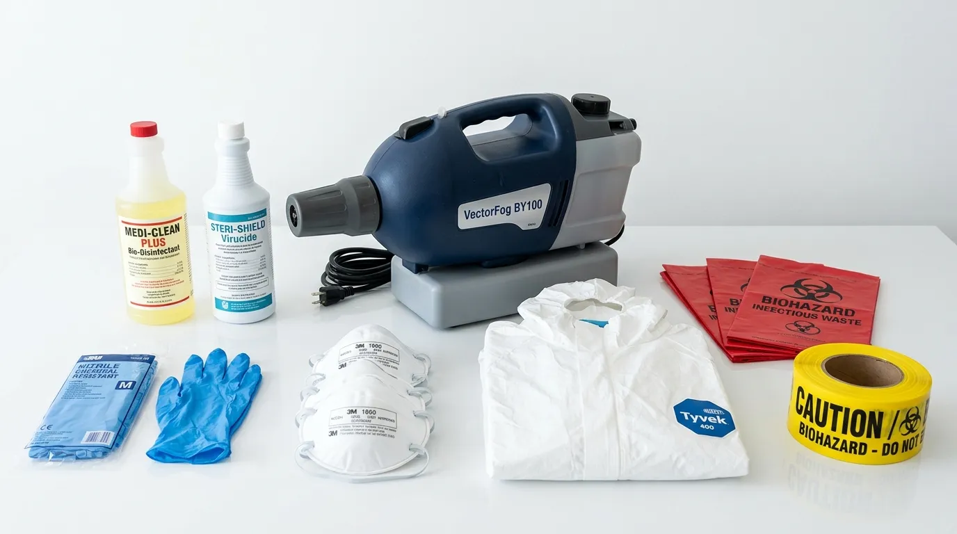 Professional biohazard remediation crew working in Wooster